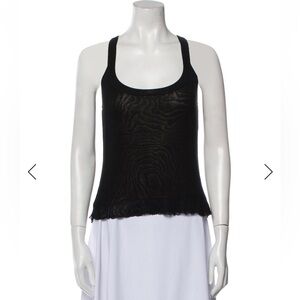 Yves Saint Laurent Black Sheer Tank Top